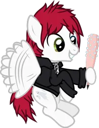 Size: 997x1279 | Tagged: safe, artist:lightningbolt, derpibooru import, ponified, pegasus, pony, .svg available, awsten knight, baseball bat, buzzing wings, clothes, derpibooru exclusive, flying, grin, heterochromia, hood, hoodie, hoof hold, horseshoes, image, jewelry, long sleeves, male, necklace, png, show accurate, simple background, smiling, solo, stallion, toothbat, transparent background, vector, waterparks, wings