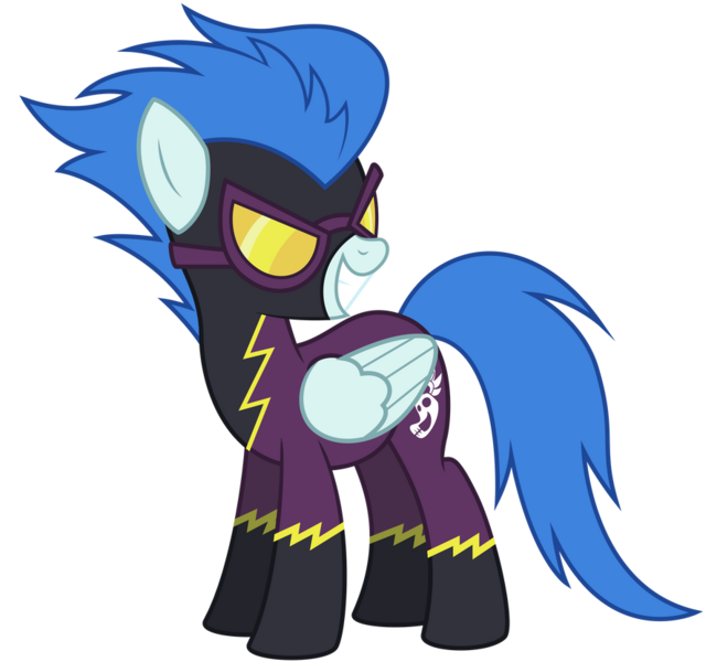 Size: 900x831 | Tagged: safe, artist:yanoda, derpibooru import, nightshade, pegasus, pony, female, goggles, grin, image, mare, png, shadowbolts uniform, smiling, solo, vector