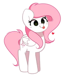 Size: 1280x1448 | Tagged: safe, artist:kittyrosie, derpibooru import, oc, oc:sugar morning, unofficial characters only, pegasus, pony, female, heart, image, mare, pegasus oc, png, simple background, solo, tongue out, transparent background, wings