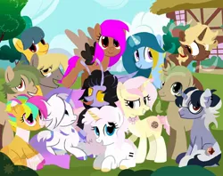 Size: 1280x1012 | Tagged: source needed, safe, artist:klaus, derpibooru import, oc, oc:kesha, pony, cute, group, image, jpeg, my little pony, pony group