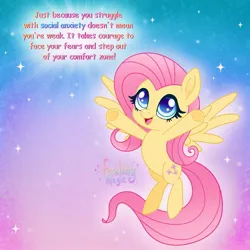 Size: 1500x1500 | Tagged: safe, artist:faelingmagic, derpibooru import, fluttershy, pegasus, pony, g4, female, image, jpeg, mare, positive message, positive ponies, solo