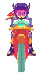 Size: 2400x4221 | Tagged: safe, artist:gmaplay, derpibooru import, sunset shimmer, human, equestria girls, g4, boots, clothes, friendship games motocross outfit, friendship games outfit, gloves, helmet, image, motocross outfit, motorcross, motorcycle, motorcycle outfit, my little pony equestria girls: friendship games, png, shoes, simple background, solo, transparent background, tri-cross relay outfit