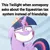 Size: 720x720 | Tagged: safe, artist:trrrebleee, derpibooru import, edit, edited screencap, screencap, twilight sparkle, twilight sparkle (alicorn), alicorn, g4, my little pony: the movie, caption, cropped, image, meme, png, smiling, solo, taxes, text