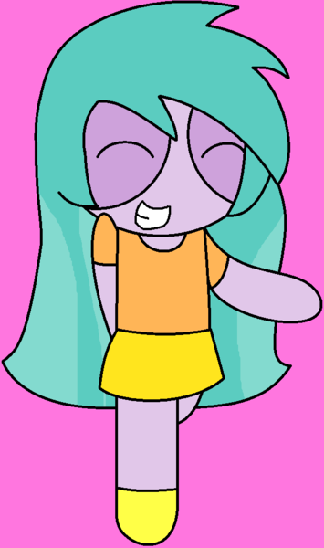 Size: 616x1040 | Tagged: safe, artist:julianarhian123, derpibooru import, human, equestria girls, g4, aura (g4), aurabetes, background human, clothes, cute, equestria girls-ified, eyes closed, female, grin, humanized, image, pink background, png, shirt, shoes, simple background, skirt, smiling, solo, style emulation, the powerpuff girls