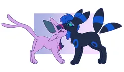 Size: 1156x677 | Tagged: safe, artist:lulubell, derpibooru import, princess luna, twilight sparkle, espeon, umbreon, butt, crossover, female, image, lesbian, plot, png, pokémon, ship:twiluna, shipping, species swap