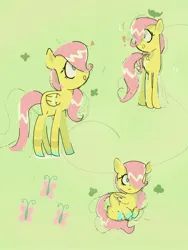 Size: 1536x2048 | Tagged: safe, artist:fluttereinites, derpibooru import, fluttershy, pegasus, pony, female, filly, filly fluttershy, foal, green background, image, jpeg, simple background, younger