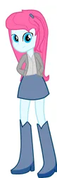 Size: 400x1229 | Tagged: safe, artist:alejamoreno-brony, derpibooru import, oc, oc:lovely waltz, unofficial characters only, human, equestria girls, g4, boots, clothes, equestria girls oc, equestria girls-ified, high heel boots, image, jacket, jpeg, shirt, shoes, simple background, skirt, solo, vest, white background