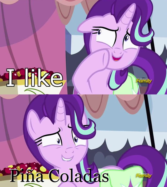 Size: 915x1024 | Tagged: safe, derpibooru import, edit, edited screencap, screencap, starlight glimmer, pony, g4, rock solid friendship, caption, discovery family logo, escape, exploitable meme, female, image, image macro, meme, png, rupert holmes, solo, song reference, starlight's confessions, text