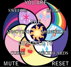 Size: 639x602 | Tagged: safe, derpibooru import, sweetie belle, g4, destiny generator, image, meme, neckbeard, png, text