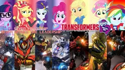 Size: 1280x720 | Tagged: safe, artist:starbreaker-firewalker, derpibooru import, edit, applejack, fluttershy, pinkie pie, rainbow dash, rarity, sci-twi, sunset shimmer, twilight sparkle, equestria girls, g4, spoiler:transformers equestria girls: the journey to friendship and leadership, bumblebee (transformers), equestria girls specials, friendship, humane five, humane seven, humane six, image, ironhide, jazz, leadership, logo, logo edit, my little pony equestria girls: better together, my little pony equestria girls: forgotten friendship, photo, png, rodimus, sideswipe, spoilers for another series, sunstreaker, text, text edit, transformers, wheeljack