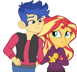 Size: 1112x1042 | Tagged: safe, artist:gmaplay, derpibooru import, flash sentry, sunset shimmer, equestria girls, g4, duo, female, flashimmer, image, male, png, shipping, simple background, straight, transparent background