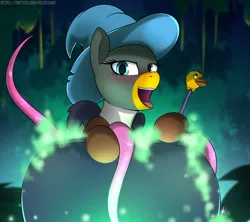 Size: 5415x4802 | Tagged: artist needed, safe, derpibooru import, oc, oc:duk, bird, duck, blushing, cane, cauldron, duk cane, halloween, holiday, image, nightmare night, png, quack, spooky