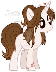 Size: 900x1147 | Tagged: safe, artist:auroranovasentry, derpibooru import, oc, oc:katie berries, unofficial characters only, pony, unicorn, bandaid, deviantart watermark, female, image, mare, obtrusive watermark, png, simple background, solo, transparent background, watermark