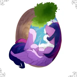 Size: 1024x1024 | Tagged: safe, artist:glazirka, derpibooru import, twilight sparkle, twilight sparkle (alicorn), alicorn, pony, g4, image, png, simple background, solo, tree, white background, window