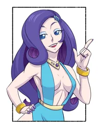 Size: 1166x1522 | Tagged: suggestive, artist:brother-tico, derpibooru import, rarity, equestria girls, g4, absolute cleavage, breasts, busty rarity, cleavage, female, human coloration, image, jpeg, meme, solo, solo female