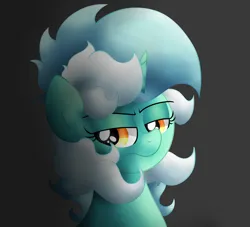 Size: 3235x2937 | Tagged: safe, artist:background basset, derpibooru import, lyra heartstrings, pony, unicorn, g4, angry, bust, gray background, high res, image, png, simple background, solo