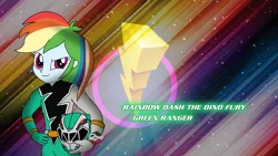 Size: 1920x1080 | Tagged: safe, artist:cam-and-sister-paint, derpibooru import, rainbow dash, equestria girls, g4, green ranger, image, kishiryu sentai ryusoulger, png, power rangers, power rangers dino fury