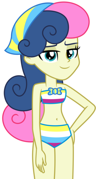 Size: 1024x1912 | Tagged: safe, artist:emeraldblast63, derpibooru import, bon bon, sweetie drops, equestria girls, g4, bare shoulders, belly button, bikini, clothes, equestria girls specials, female, image, legs together, my little pony equestria girls: better together, my little pony equestria girls: forgotten friendship, my little pony equestria girls: spring breakdown, png, simple background, sleeveless, solo, strapless, striped swimsuit, swimsuit, transparent background, vector