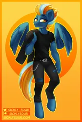 Size: 932x1388 | Tagged: safe, artist:sickly-sour, derpibooru import, oc, unofficial characters only, anthro, pegasus, unguligrade anthro, commission, image, jpeg, male, solo