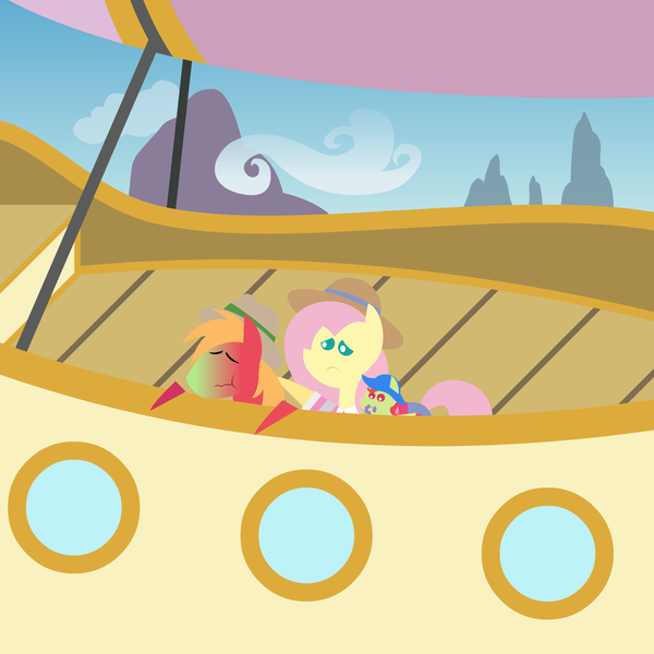 Size: 2160x2160 | Tagged: safe, anonymous artist, derpibooru import, big macintosh, fluttershy, oc, oc:late riser, earth pony, pegasus, pony, series:fm family vacation, series:fm holidays, g4, airship, airsick, baby, baby pony, chewing, clothes, colt, eating, family, female, fluttermac, frown, green face, hat, high res, holding a pony, image, jeans, male, mare, nauseous, offspring, pants, parent:big macintosh, parent:fluttershy, parents:fluttermac, png, pointy ponies, shipping, shirt, stallion, straight, striped shirt, sun hat, teething, teething ring, wavy mouth