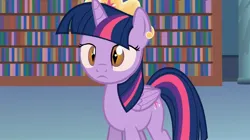 Size: 1438x806 | Tagged: safe, artist:agrol, derpibooru import, twilight sparkle, twilight sparkle (alicorn), alicorn, pony, g4, crown, demonic, demonic eyes, image, jewelry, jpeg, possessed, regalia, the princess of evil, wings