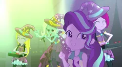 Size: 1280x714 | Tagged: safe, derpibooru import, edit, edited screencap, editor:ktd1993, screencap, fuchsia blush, lavender lace, starlight glimmer, trixie, equestria girls, g4, image, my little pony equestria girls: rainbow rocks, png, trixie and the illusions