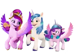 Size: 905x642 | Tagged: safe, artist:soft_angel, derpibooru import, edit, princess cadance, princess flurry heart, shining armor, alicorn, pony, unicorn, g4, g5, base used, crown, fake, faker than a three dollar bill, female, g4 to g5, generation leap, image, jewelry, male, png, regalia, simple background, transparent background