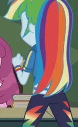 Size: 1180x1920 | Tagged: safe, derpibooru import, screencap, cheerilee, rainbow dash, equestria girls, equestria girls series, g4, the last day of school, back, cropped, image, jpeg, my little pony equestria girls: better together