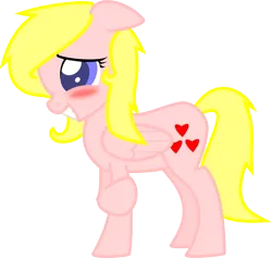 Size: 665x630 | Tagged: safe, artist:zombietator, derpibooru import, oc, oc:claire, unofficial characters only, pegasus, pony, blushing, eyelashes, female, grin, image, mare, pegasus oc, png, raised hoof, simple background, smiling, solo, transparent background, wings