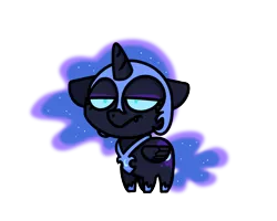 Size: 1280x1024 | Tagged: safe, artist:sugar morning, derpibooru import, nightmare moon, alicorn, pony, g4, armor, chibi, female, filly, grumpy, image, nightmare woon, png, simple background, solo, transparent background