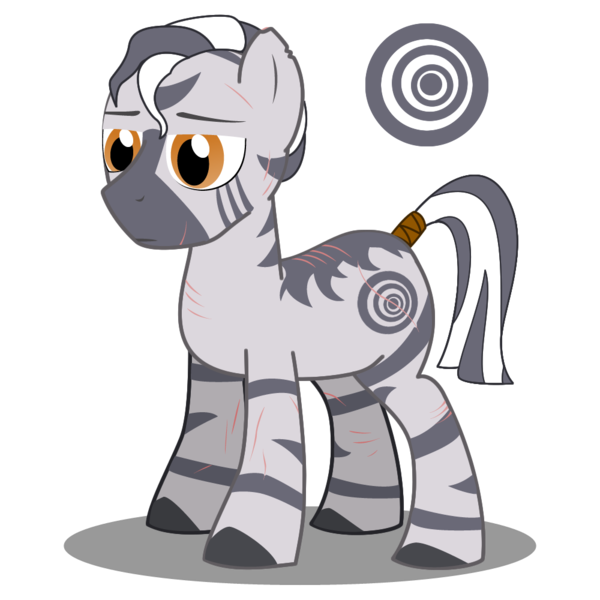 Size: 1000x1000 | Tagged: safe, artist:warren peace, derpibooru import, oc, oc:xiphos, unofficial characters only, pony, zebra, fallout equestria, ashes town, coat markings, image, male, png, scar, scarred, shadow, simple background, solo, stallion, tail, tail wrap, transparent background, unimpressed