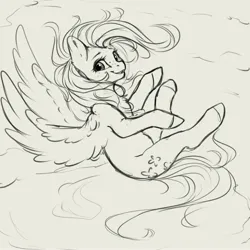 Size: 4000x4000 | Tagged: safe, artist:miokomata, derpibooru import, fluttershy, pegasus, pony, g4, absurd resolution, aside glance, blushing, chest fluff, cute, daaaaaaaaaaaw, female, flying, freckles, freckleshy, grayscale, image, jpeg, looking at you, mare, monochrome, open mouth, open smile, shyabetes, sideways glance, simple background, sketch, smiling, smiling at you, solo, spread wings, white background, wings