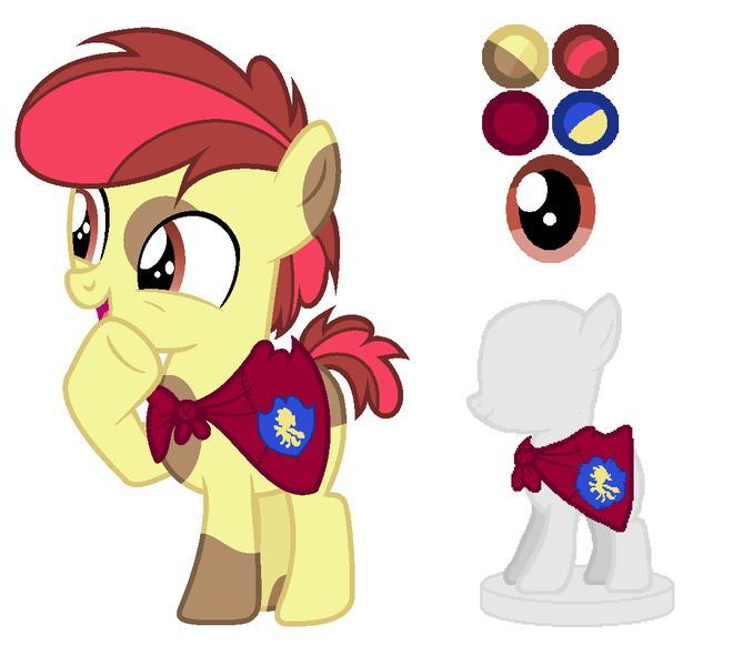 Size: 1078x980 | Tagged: safe, artist:cobaltstaryt, derpibooru import, pony, base used, cape, clothes, colt, image, male, offspring, parent:apple bloom, parent:pipsqueak, parents:pipbloom, png, reference sheet, simple background, white background