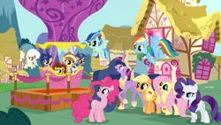 Size: 1024x577 | Tagged: safe, artist:velveagicsentryyt, derpibooru import, applejack, fluttershy, pinkie pie, princess twilight 2.0, rainbow dash, rarity, twilight sparkle, twilight sparkle (alicorn), oc, oc:apple pie, oc:destiny, oc:galaxy swirls, oc:party pie, oc:rainbow blitzes, oc:sky city, oc:velvet sentry, alicorn, earth pony, hybrid, pegasus, pony, unicorn, g4, the last problem, female, filly, hot air balloon, image, interspecies offspring, jpeg, mane six, mare, offspring, older, older twilight, older twilight sparkle (alicorn), parent:applejack, parent:caramel, parent:cheese sandwich, parent:discord, parent:fancypants, parent:flash sentry, parent:fluttershy, parent:pinkie pie, parent:rainbow dash, parent:rarity, parent:soarin', parent:twilight sparkle, parents:carajack, parents:cheesepie, parents:discoshy, parents:flashlight, parents:raripants, parents:soarindash, twinkling balloon