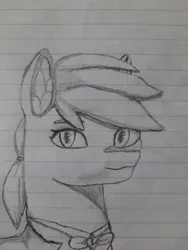 Size: 3000x4000 | Tagged: safe, artist:mrscroup, artist:mustaphatr, derpibooru import, oc, oc:nova whirl, unofficial characters only, earth pony, pony, equestria at war mod, bowtie, clothes, female, image, jpeg, lined paper, solo, traditional art