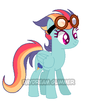 Size: 314x350 | Tagged: safe, artist:just-silvushka, derpibooru import, oc, unofficial characters only, pegasus, pony, base used, eyelashes, female, goggles, image, magical lesbian spawn, mare, offspring, parent:fluttershy, parent:rainbow dash, parents:flutterdash, pegasus oc, png, reference sheet, simple background, smiling, solo, transparent background, wings