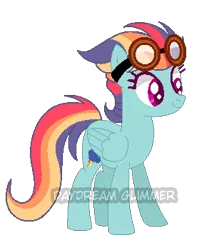 Size: 314x350 | Tagged: safe, artist:just-silvushka, derpibooru import, oc, unofficial characters only, pegasus, pony, base used, eyelashes, female, goggles, image, magical lesbian spawn, mare, offspring, parent:fluttershy, parent:rainbow dash, parents:flutterdash, pegasus oc, png, reference sheet, simple background, smiling, solo, transparent background, wings