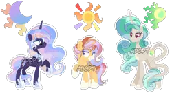 Size: 1300x700 | Tagged: safe, artist:just-silvushka, derpibooru import, oc, pony, unicorn, base used, eyelashes, female, grin, hoof shoes, horn, image, leonine tail, magical lesbian spawn, mare, offspring, parent:nightmare moon, parent:princess celestia, parent:rain shine, parent:sunburst, parents:celestiburst, parents:mooncest, parents:rainlestia, png, product of incest, raised hoof, simple background, smiling, tail, transparent background, unicorn oc