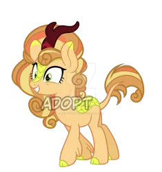 Size: 1280x1360 | Tagged: safe, artist:just-silvushka, derpibooru import, oc, unofficial characters only, hybrid, kirin, pony, base used, deviantart watermark, eyelashes, female, image, interspecies offspring, kirin oc, leonine tail, magical lesbian spawn, mare, obtrusive watermark, offspring, parent:applejack, parent:autumn blaze, parents:autumnjack, png, simple background, solo, tail, transparent background, watermark