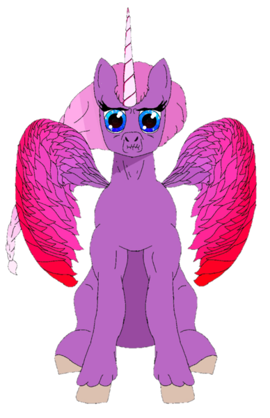 Size: 1100x1700 | Tagged: safe, artist:sunlightsunshine, derpibooru import, oc, oc:grandma grape, unofficial characters only, alicorn, pony, derpibooru community collaboration, 2022 community collab, alicorn oc, braid, horn, image, png, simple background, solo, spread wings, transparent background, wings