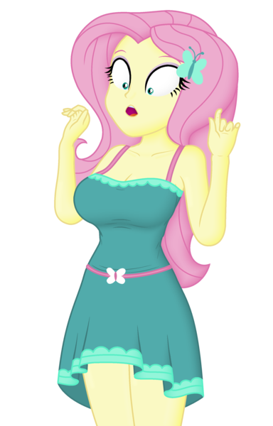 Size: 1920x3000 | Tagged: safe, artist:ah96, derpibooru import, edit, editor:ah96, fluttershy, equestria girls, g4, :o, big breasts, breast edit, breasts, busty fluttershy, cleavage, female, image, ms paint, open mouth, png, shading, shocked, simple background, solo, transparent background