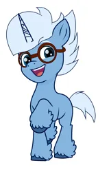 Size: 1960x3024 | Tagged: safe, artist:sunmint234, derpibooru import, ponified, pony, unicorn, g5, my little pony: a new generation, crossover, culu-bluebeaver, eye, eyes, glasses, hair, happy tree friends, hooves, horn, image, looking at you, male, png, smiling, sniffles (happy tree friends)