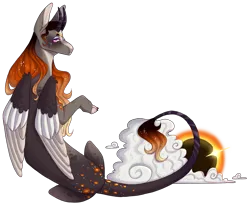 Size: 2914x2398 | Tagged: safe, artist:sleepy-nova, derpibooru import, oc, oc:solar eclipse, unofficial characters only, draconequus, high res, image, png, simple background, solo, transparent background