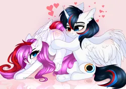 Size: 4850x3450 | Tagged: safe, artist:2pandita, derpibooru import, oc, oc:mizhore, unofficial characters only, alicorn, pegasus, pony, butt, female, heart, image, mare, plot, png