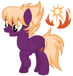 Size: 823x854 | Tagged: safe, artist:madlilon2051, derpibooru import, oc, oc:sunlight flame, unofficial characters only, pegasus, pony, base used, eyelashes, female, image, mare, offspring, parent:cloudchaser, parent:fire streak, pegasus oc, png, raised hoof, simple background, smiling, solo, transparent background, wings