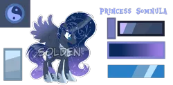 Size: 1154x570 | Tagged: safe, artist:just-silvushka, derpibooru import, oc, alicorn, pony, alicorn oc, base used, concave belly, ethereal mane, hoof shoes, horn, image, male, offspring, parent:king sombra, parent:princess luna, parents:lumbra, png, simple background, slender, smiling, solo, stallion, starry mane, thin, transparent background, wings