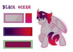 Size: 2100x1500 | Tagged: safe, artist:just-silvushka, derpibooru import, oc, oc:black ocean, unofficial characters only, alicorn, pony, alicorn oc, base used, crack ship offspring, horn, image, interspecies offspring, male, offspring, parent:king sombra, parent:queen novo, png, simple background, smiling, solo, stallion, transparent background, wings