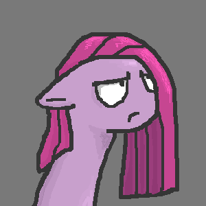 Size: 300x300 | Tagged: safe, artist:askpinkiepieandfriends, derpibooru import, pinkie pie, earth pony, pony, g4, bust, female, floppy ears, frown, gray background, image, mare, pinkamena diane pie, png, simple background, solo