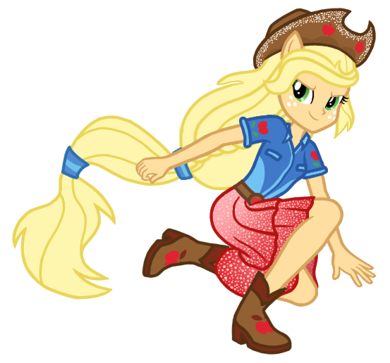 Size: 553x516 | Tagged: safe, artist:wavebreeze234, derpibooru import, applejack, equestria girls, g4, boots, clothes, eyelashes, female, freckles, hat, image, png, ponied up, shoes, simple background, smiling, solo, transparent background