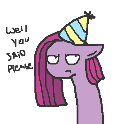 Size: 400x400 | Tagged: safe, artist:askpinkiepieandfriends, derpibooru import, pinkie pie, earth pony, pony, g4, ask, female, floppy ears, frown, hat, image, mare, party hat, pinkamena diane pie, png, simple background, solo, tumblr, white background